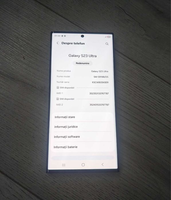 Samsung S23 ULTRA • 256 GB • 95% Bateria • Accept Schimb