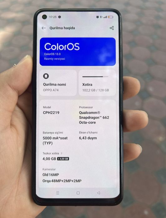 4+4/128 oppo a74 sotiladi yo obmenga