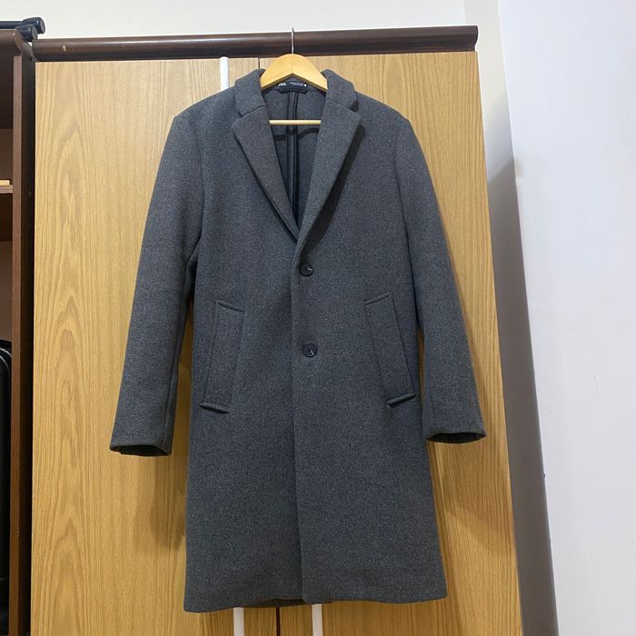 Zara Slim Fit Вълна Палто XS - Ново