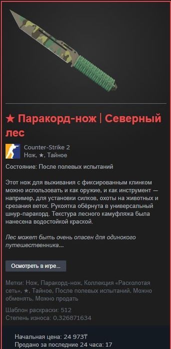 Топовый нож в cs2