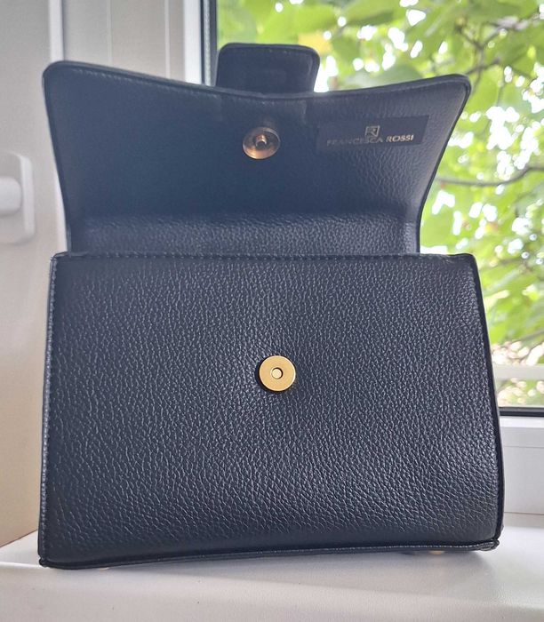 Стилна, оригинална Francesca Rossi дамска чанта от еко кожа, черна