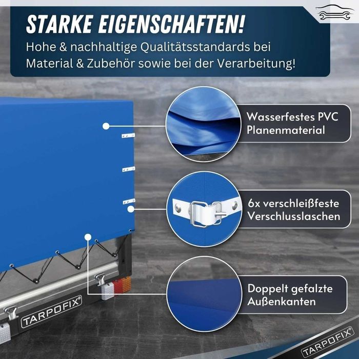 Prelată pentru remorcă, prelată înaltă,   inclusiv frânghie de prelată