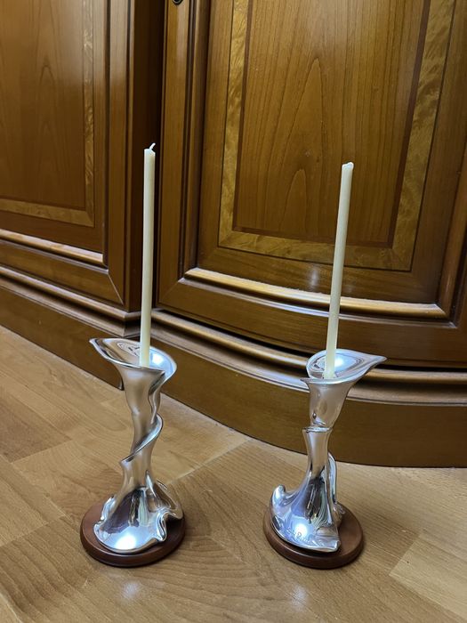 Подсвечники Италия покрытые серебром