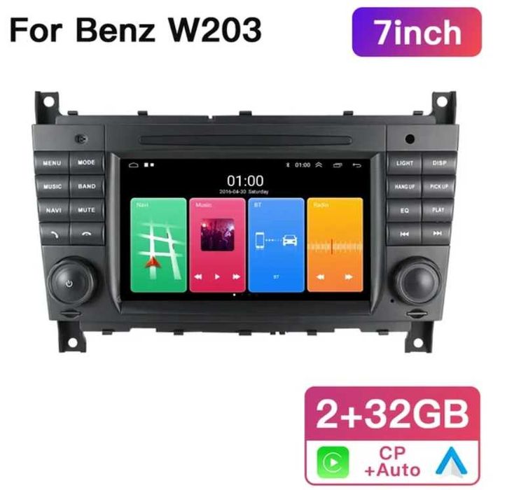 Мултимедия Двоен дин Mercedes W203 Android C А CLK W209 Навигация C220