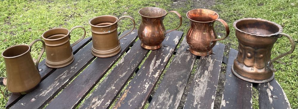 Set de 5 căni din cupru