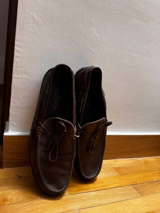 Pantofi piele/mocasini cu ciucuri, marimea 42