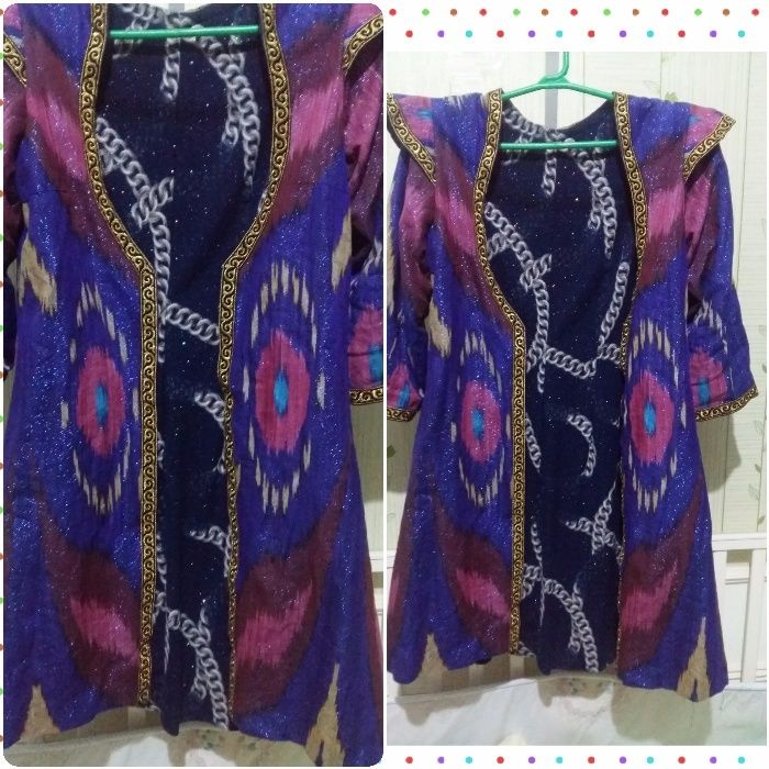 Костюм, кардиган, сарпа, пиджак длинный в национальном стиле