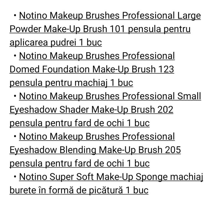 Set de pensule de machiaj Notino Makeup Brushes Essential Professional