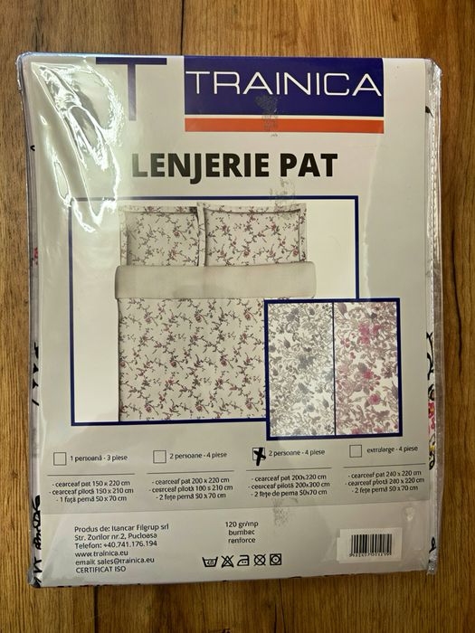 Lenjerie pat King Trainica, bumbac, 2 persoane