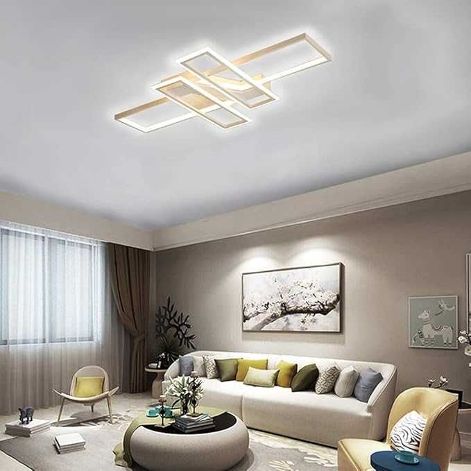 Модерен ЛЕД LED дизайнерски полилей, акрилен панел, дистанционно 214