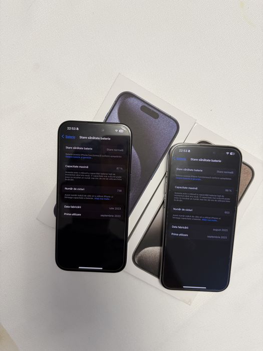 Vand iPhone 15 PRO 256 GB IMPECABIL!