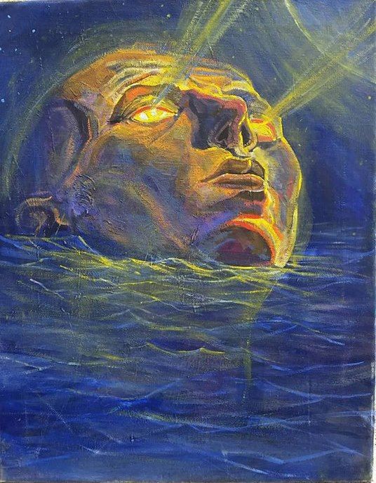 " Луната рефлектира в човешкото око "- картина на платно