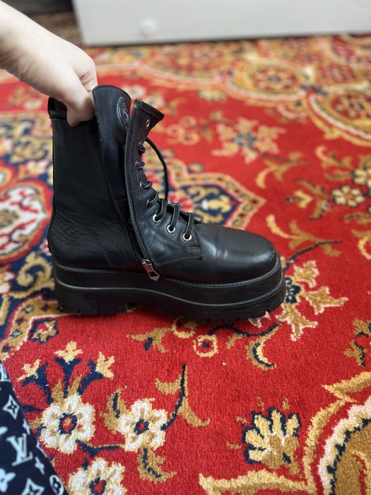 Сапоги зимние кожанные черные