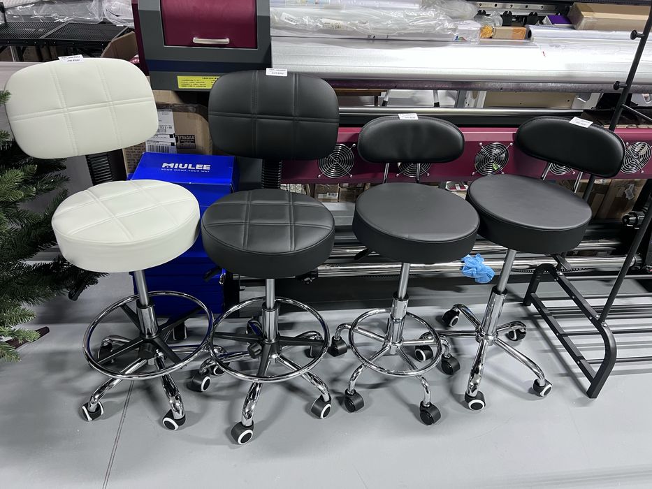 Scaun cu spătar, înălțime reglabilă, 53-68 cm, de salon, cabinet. PU