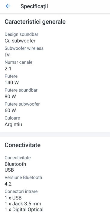 Soundbar Philips TAB6405/10, 2.1, 140W