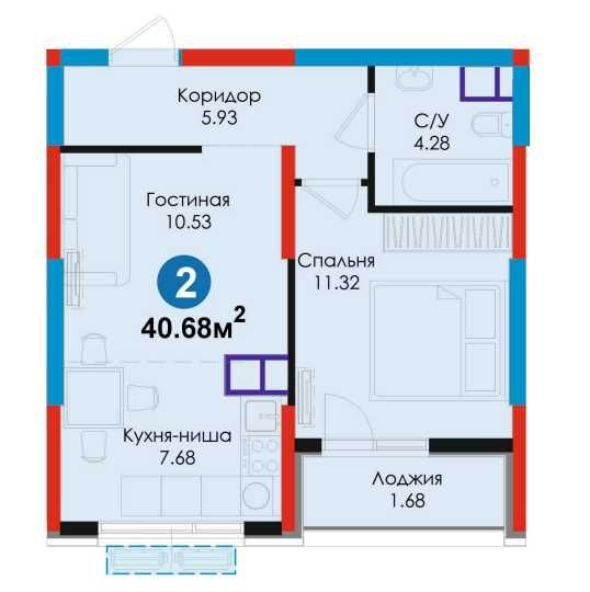Срочно! Евро 2-комн 40м² | Бизнес | -12% | Ипотека/рассрочка • [GS]