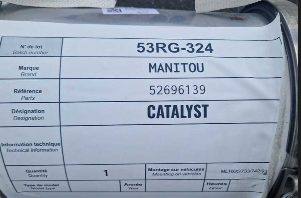 Catalizator Original Manitou MLT Series (Nou, OEM) - Cod 52696139
