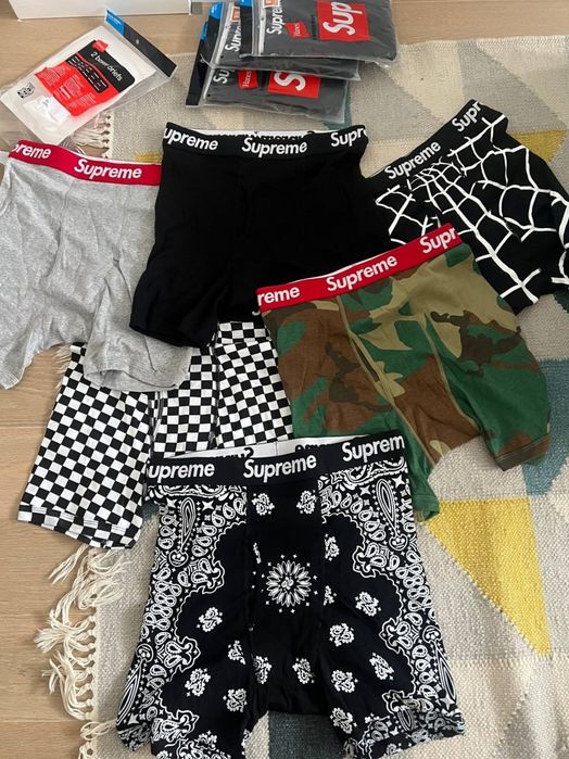 Boxeri bărbați Supreme, simpli sau cu print, camo, paisley, carouri, M și L, noi, nepurtați