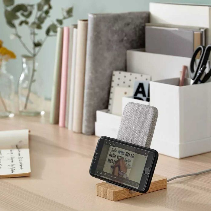 IKEA NORDMÄRKE Suport încărcare wireless, bambus