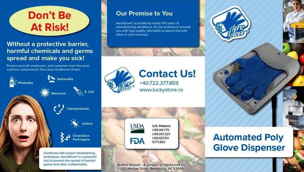 Dispenser automat cu mănuși gratuite