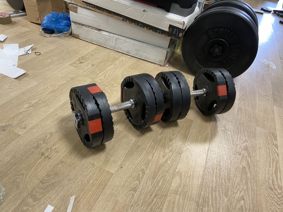 Gantere reglabile noi cu discuri cu maner 25 kg, 12,5+12,5=25 kg, noi