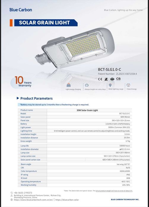 BLUE CARBON quyosh panelli LED projektorlari.