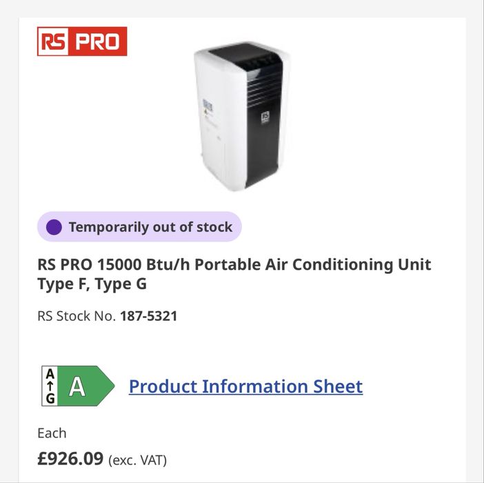 Aparat de aer conditionat portabil RS-PRO-Functional-Display Digital