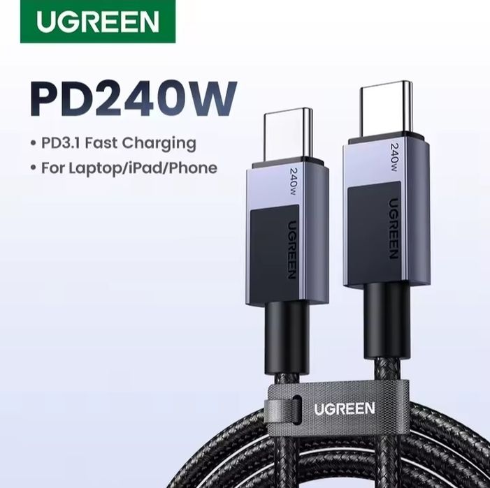 Кабель UGREEN двухсторонний Type-C USB4/USB3 Gen4/Gen3/Gen2/240W/PD 3.