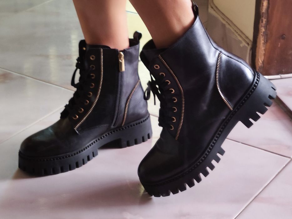 Дамски есенни Боти Sergio Bardi Черна естествена кожа 40 номер