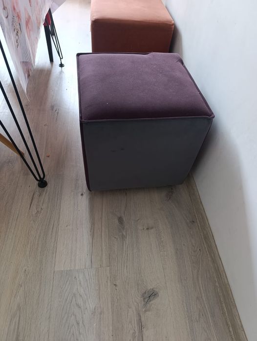 Пуфик фиолетовый и оранжевый