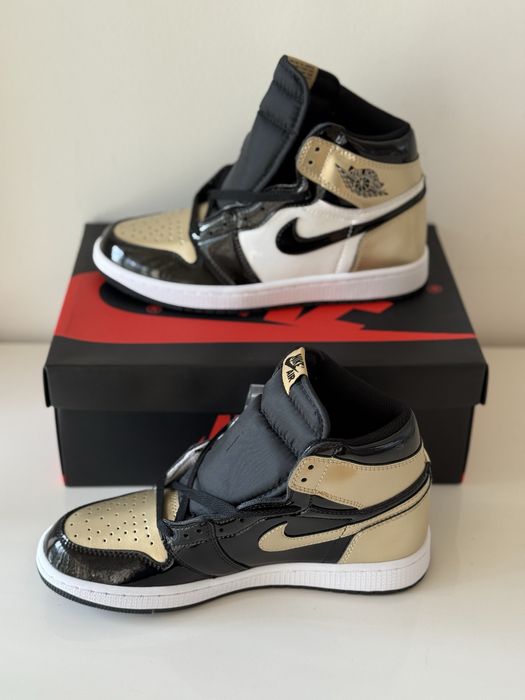 Air Jordan 1 Retro High Patent Gold Toe  Full Box