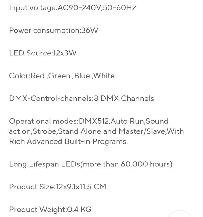 Par led/Spot - locații/acasă/petreceri 12x3w