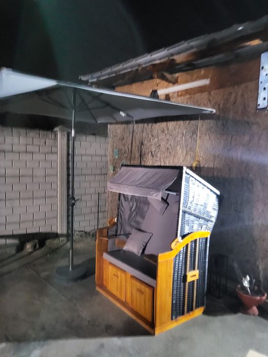 Șezlong de Gradina cu baldachin si suport pentru picioare! Nou