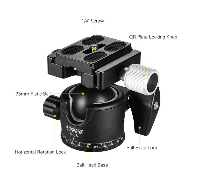 Andoer , Ябълковидна глава за статив ,товароносимост 15 клг , H-35