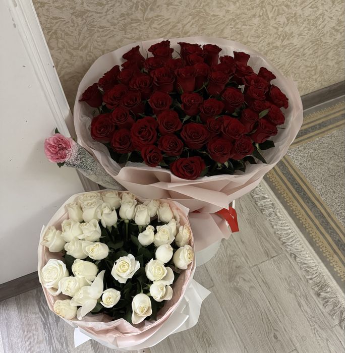 51 красный свежие розы