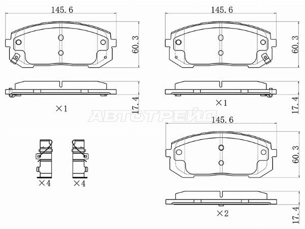 Колодки тормозные Спереди       Hyundai Sonata