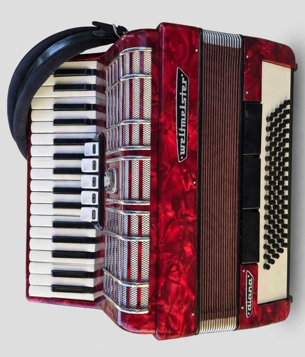 Vând  Acordeon Weltmeister Diana  80 bași, roșu