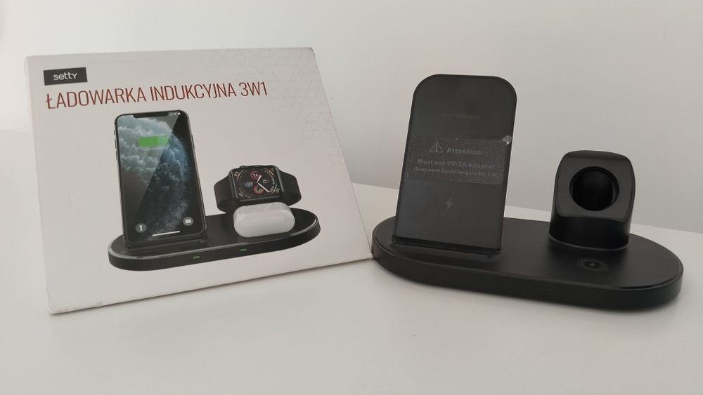 Statie de încărcare 3 în 1, casti, ceas, telefon wireless