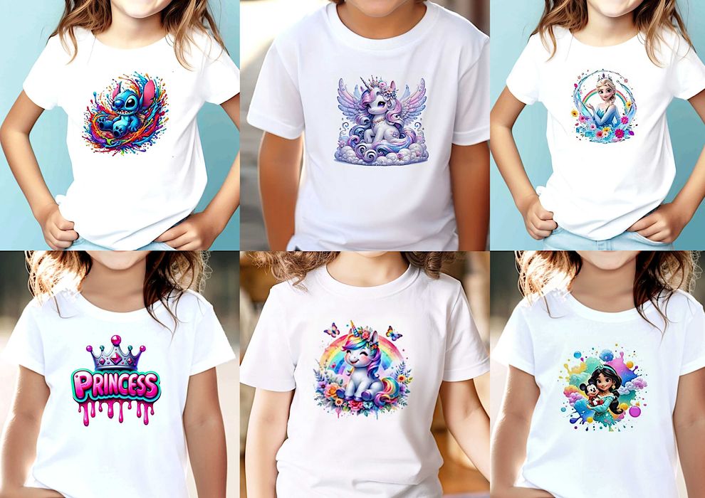 Детски тениски 100% памук,забавни щампи,персонализирани и по Ваша идея;тениски и чаши за оцветяване+боички или маркери
