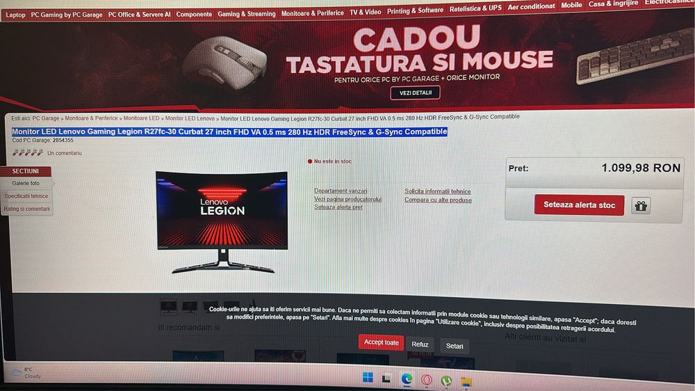 monitor lenovo legion 280hz 27 inch