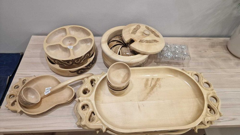 Казахская  деревянная национальная посуда