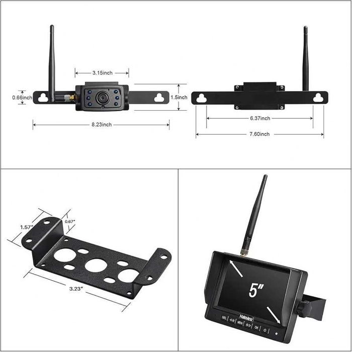 Чисто нова безжична система камера за задно виждане Haloview MC5111 5” 720P HD IP69K DVR за кемпер каравана камион