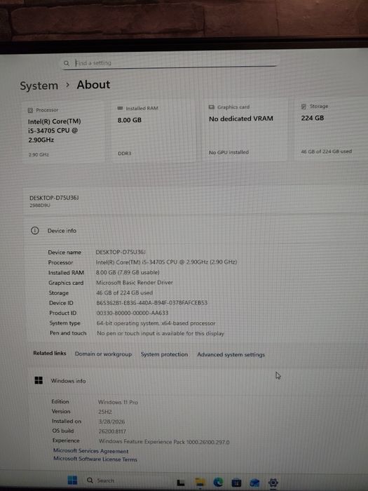 Unitate Lenovo PC Calculator Desktop ThinkCentre M93p Computer i5-3470s 8 GB RAM 250 SSD
