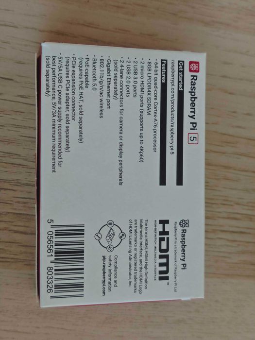 Чисто нов комплект Raspberry Pi 5 (8GB RAM)