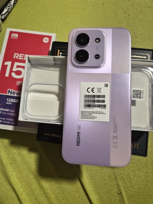 НОВ Xiaomi Redmi 15C 5G – 8GB/128GB, и оригинален калъф, dusk Purple