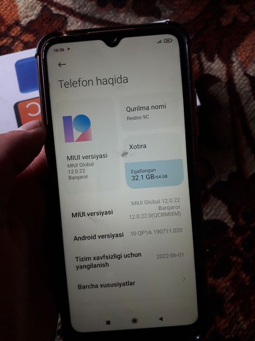 Redmi 9c 4/64 yangi karobka dakument narxi 1mln 300