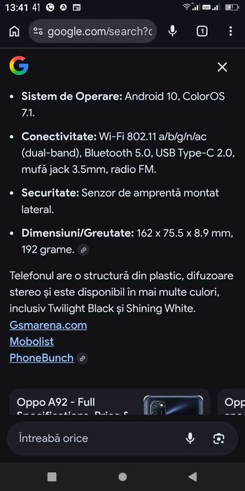 Vând Smartphone Oppo A92