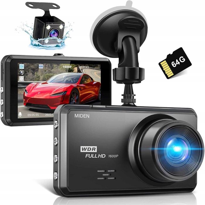 Camera auto Miden S7, 2.5K, fata si spate, 64GB, Full HD, 3.2 inch