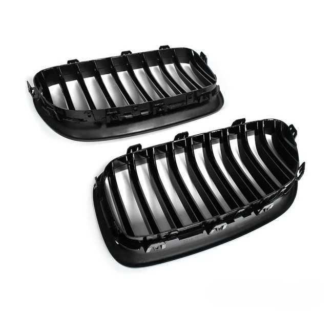 Grile Bara Fata Nari Simple BMW Seria 5 F10 F11, Negru Lucios