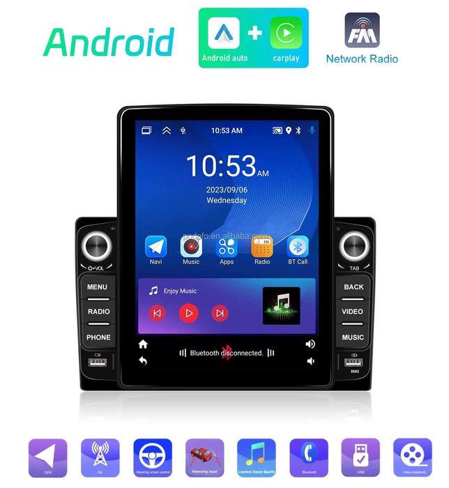 Мултимедия Android Тесла стил Навигация кола автомобил Tesla Carplay